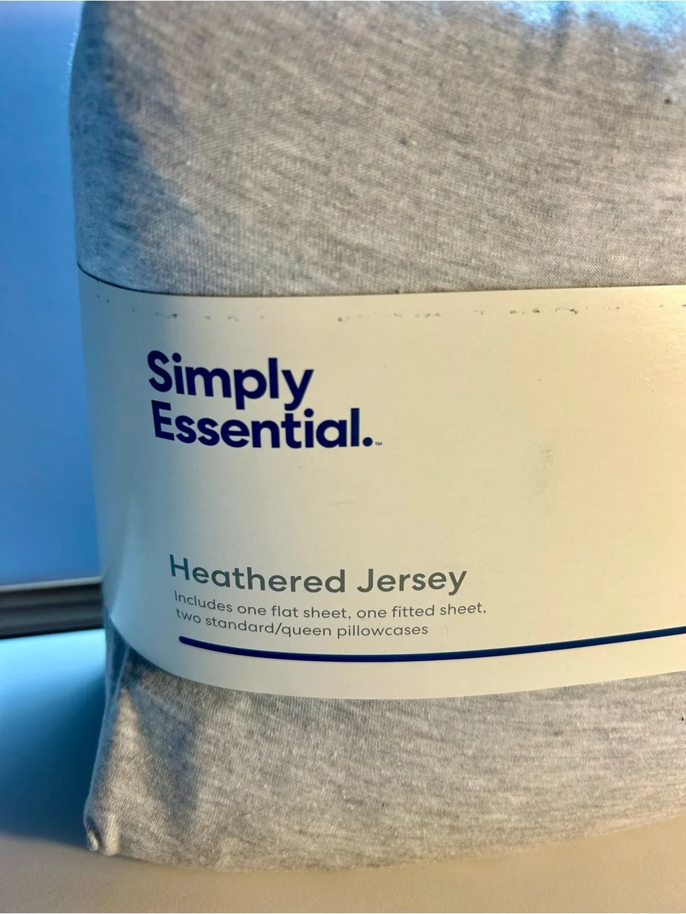 Bed Bath & Beyond Simply Essential Heathered Jersey Sheet Set, Light Grey, Full